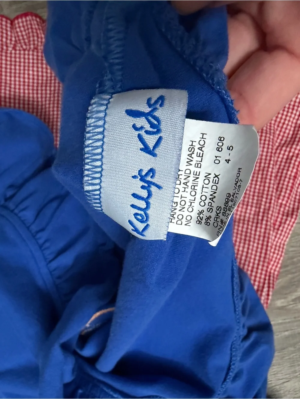 Kelly's Kids Blue Tank Top & Red Gingham Shorts Set